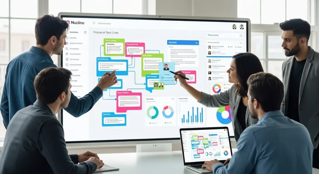 Team collaboration on Nuclino shared workspace